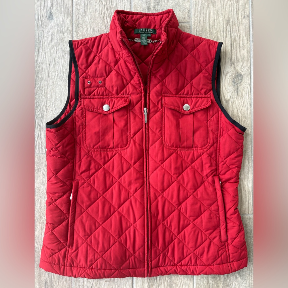 Lauren Ralph Lauren Quilted Red
Vest Equestrian Women’s Size Medium